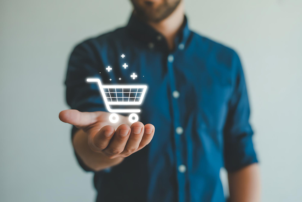 Buyer looking at the cart online
