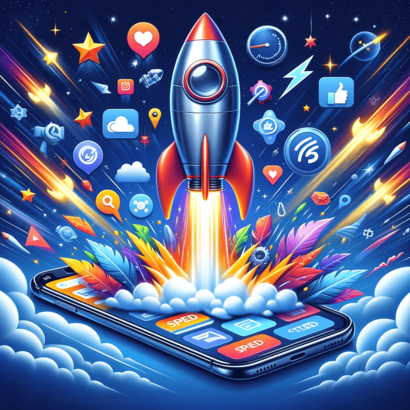 Rocket launch from mobile representing mobile optimisation