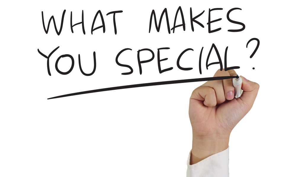 Person writing what makes you special