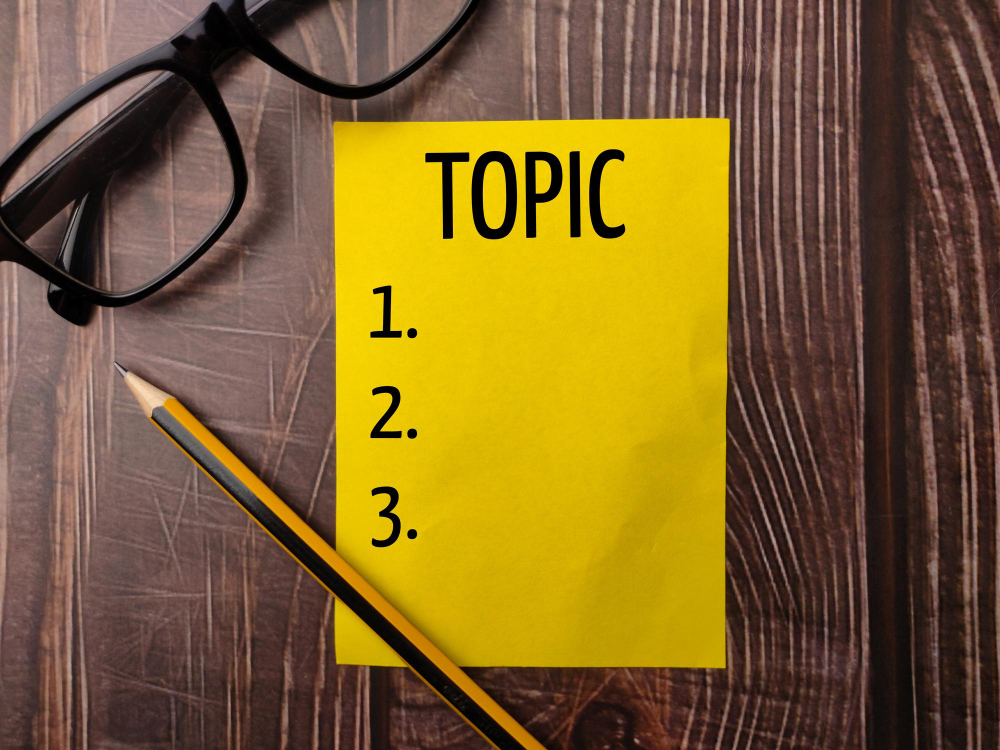 List of topics for planning