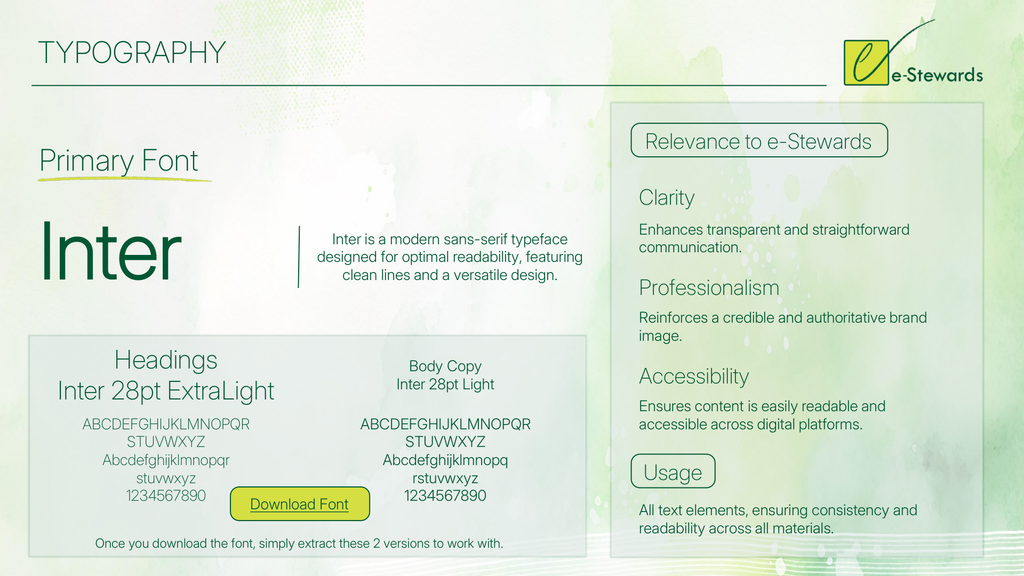 Brand guidelines typography